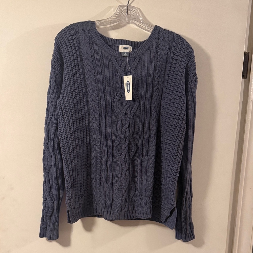 Old Navy Women's Cable Knit Sweater in Blue